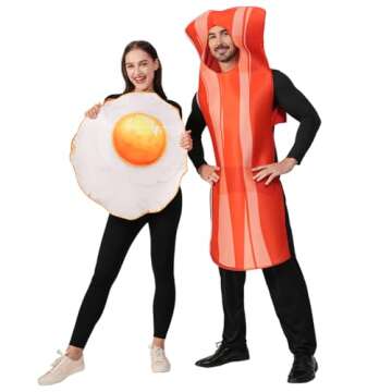 DSplay Fried Egg and Bacon Costume for Couples