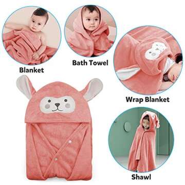 ROMASA Baby Bath Towel Hooded Ultra Soft Absorbent Blanket
