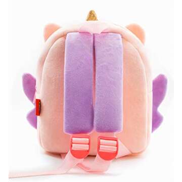 NICE CHOICE Cute Toddler Backpack Toddler Bag Plush Animal Cartoon Mini Travel Bag for Baby Girl Boy 2-6 Years(BB Unicorn)