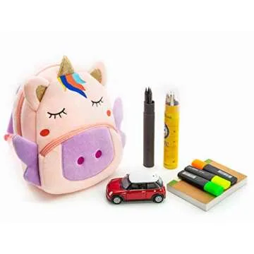 NICE CHOICE Cute Toddler Backpack Toddler Bag Plush Animal Cartoon Mini Travel Bag for Baby Girl Boy 2-6 Years(BB Unicorn)