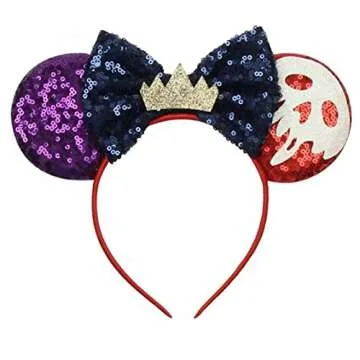 CLGIFT Minnie Ears, Poisoned Apple Silver – Halloween Accessories for All Ages