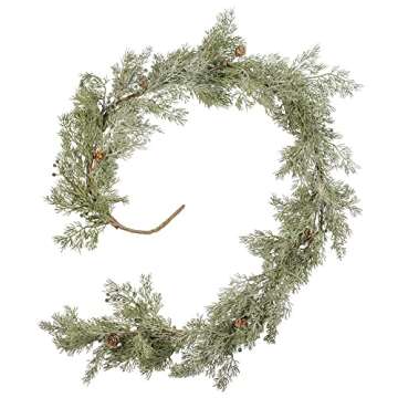 Faux Juniper with Cones and Berries Christmas Holiday Garland by Factory Direct Craft - Artificial Juniper Garland for Indoor or Outdoor Use (56 Inches)
