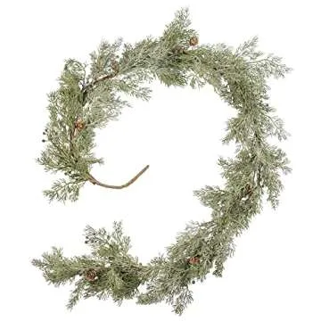 Realistic Faux Juniper Garland with Berries - 56 Inches