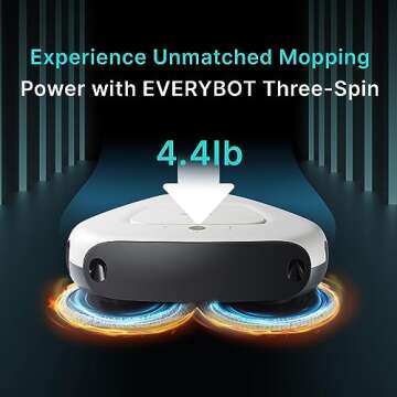 EVERYBOT Three-Spin Robot Mop - Ultra Quiet Smart Mopping Robot Cleaner Only | Powerful Stylish 3 Sp...