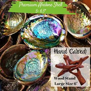 Smudge Kit Spiritual Set, Large Abalone Shell, Complete Sage Smudge Stick Kit, Palo Santo, White Sage Incense for Cleansing, Smudge Feather,Chakra Kit Bracelet, Charitable Positive Vibes Smudging Kit