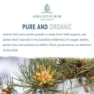 Holistic Bin Organic Pine Pollen Powder | Wild Harvested Canadian Superfood, Non-GMO & Vegan