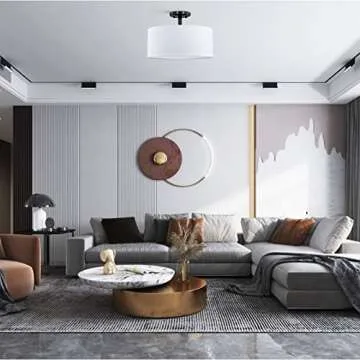 Fabric Drum Shade Ceiling Light for Elegant Home Decor