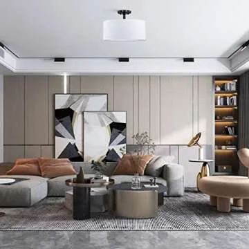 Fabric Drum Shade Ceiling Light for Elegant Home Decor