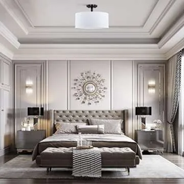 Fabric Drum Shade Ceiling Light for Elegant Home Decor