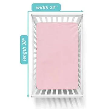 American Baby Company Heavenly Soft Chenille Fitted Mini Crib Sheet 24" x 38", Warm and Cozy Chenille Portable Sheet, Pink, for Boys and Girls, Fits Most Pack N Play Mattresses