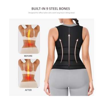 FeelinGirl 3 Belts Hook Waist Cincher Corset for Women Colombiana Plus Size Waist Trainer Vest Sport XL