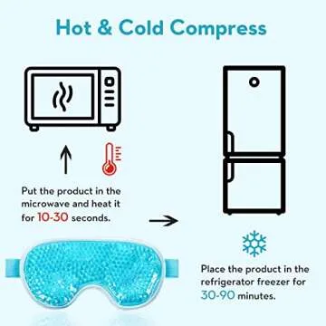 2PCS Gel Eye Mask, Cold Compress Gel Beads Eye Mask, Reusable Cooling Ice Mask for for Puffy Eyes, Dark Circles, Headaches, Migraine, Stress Relief