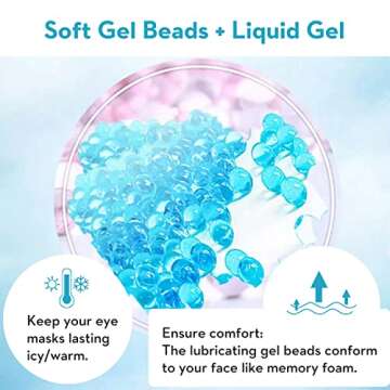 2PCS Gel Eye Mask, Cold Compress Gel Beads Eye Mask, Reusable Cooling Ice Mask for for Puffy Eyes, Dark Circles, Headaches, Migraine, Stress Relief