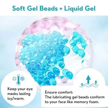 2PCS Gel Eye Mask, Cold Compress Gel Beads Eye Mask, Reusable Cooling Ice Mask for for Puffy Eyes, Dark Circles, Headaches, Migraine, Stress Relief