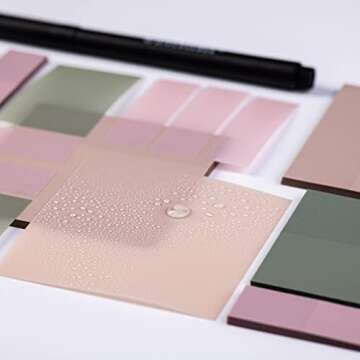 DiverseBee Transparent Sticky Notes (Includes Quick Dry Pen), Cute Clear Sticky Tabs, Translucent Page Flags Book Markers Stickers, Planner Accessories Bible Journaling Study Office Supplies (Pastel)