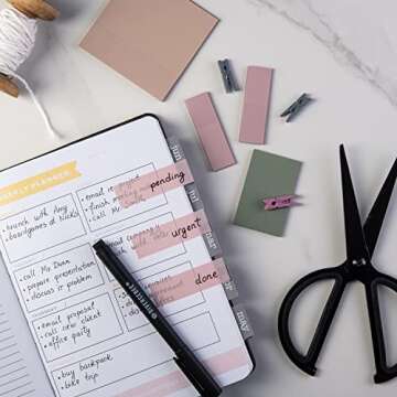 DiverseBee Transparent Sticky Notes (Includes Quick Dry Pen), Cute Clear Sticky Tabs, Translucent Page Flags Book Markers Stickers, Planner Accessories Bible Journaling Study Office Supplies (Pastel)