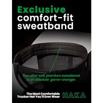 HAKA Buck Antler Embroidered Trucker Hat, Outdoor Hat for Men & Women, Adjustable Baseball Cap, Mesh Snapback, Golf Hat (Grey/Black)