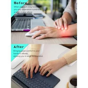 2 Packs Elbow Rest Pads for Desk, TOROKOM Silicone Nail Tech Elbow Rest Soft Elbow Wrist Rest, Non-Slip Elbow Pad Arm Rest Support Ergonomic Elbow Rest Pad for Nail Tech, Computer Office(White)