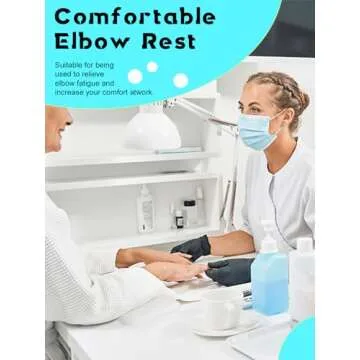 2 Packs Elbow Rest Pads for Desk, TOROKOM Silicone Nail Tech Elbow Rest Soft Elbow Wrist Rest, Non-Slip Elbow Pad Arm Rest Support Ergonomic Elbow Rest Pad for Nail Tech, Computer Office(White)