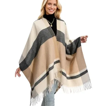 HOLDINA Women's Shawl Wraps – Cozy Poncho Sweater with Tassels