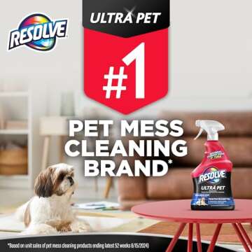 Resolve Ultra Pet Odor and Stain Remover Spray – Carpet Cleaner for Cat and Dog Urine and Poop, 32oz