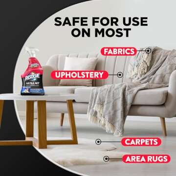 Resolve Ultra Pet Odor and Stain Remover Spray – Carpet Cleaner for Cat and Dog Urine and Poop, 32oz