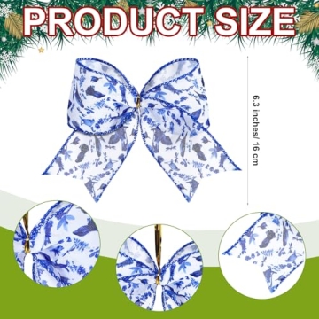 Chinoiserie Christmas Bows Set - Elegant Seasonal Decor