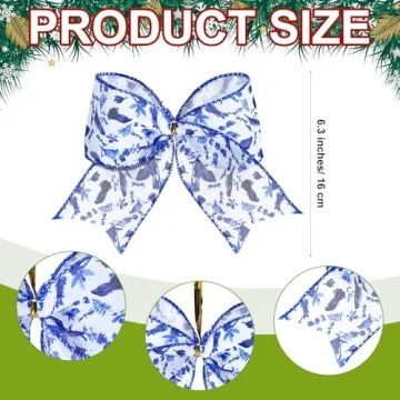 Chinoiserie Christmas Bows Set - Elegant Seasonal Decor