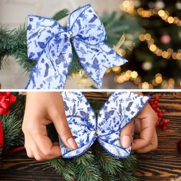 Chinoiserie Christmas Bows Set - Elegant Seasonal Decor