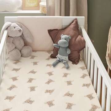 Knirose Muslin Crib Sheets - 100% Cotton Soft Fitted Baby Bed Sheets for Any Nursery