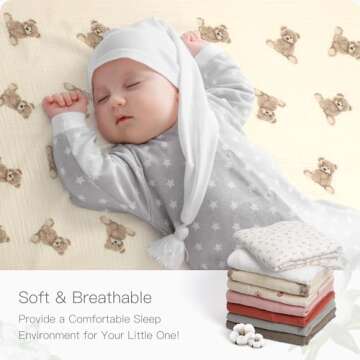 Knirose Muslin Crib Sheets 100% Cotton for Baby Comfort