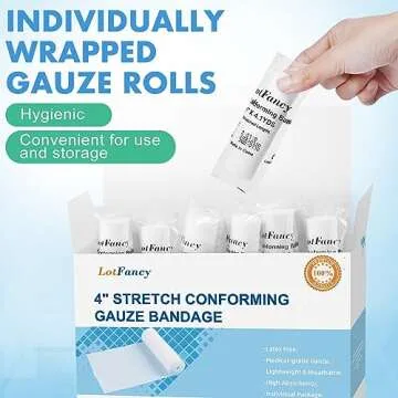 LotFancy 24 Count Gauze Rolls for Wounds - FSA HSA Eligible