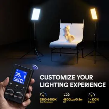 RALENO LED Video Panel Light, 2-Pack 18" 45W Studio Lights with 75''Stand & Remote for Video Recording Photography Videography Streaming TikTok YouTube, 3200-5600K CRI97+ Photography Lighting