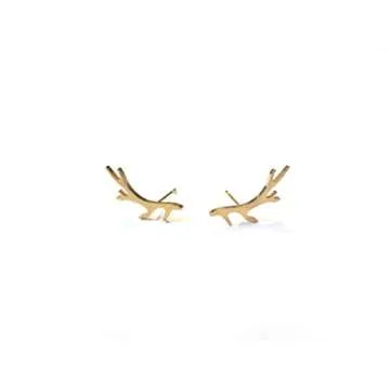 Altitude Boutique Deer Antler Earrings | Tree Branch Crawler Stud Earrings for Women | Outdoor Earri...