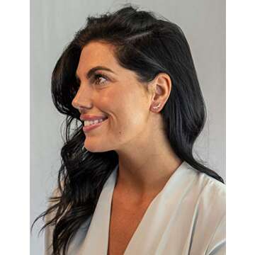 Altitude Boutique Deer Antler Earrings | Tree Branch Crawler Stud Earrings for Women | Outdoor Earring Cuffs Animal Earrings (Gold)