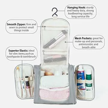 Cadtog Hanging Toiletry Bag - Waterproof Travel Organizer