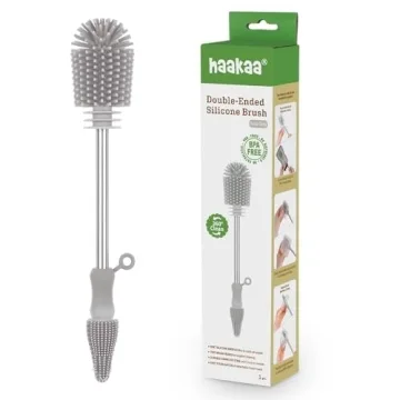Haakaa Silicone Cleaning Brush Kit – Household Cleaning Brushes for Bottles and Crevices – Food-...