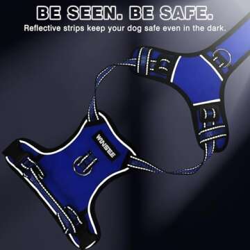 WINSEE Dog Harness No Pull, Pet Harnesses with Dog Collar, Adjustable Reflective Oxford Outdoor Vest...