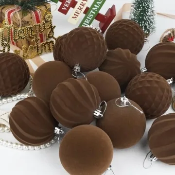 Artmag Velvet Christmas Balls Set 15 Pcs Holiday Decor