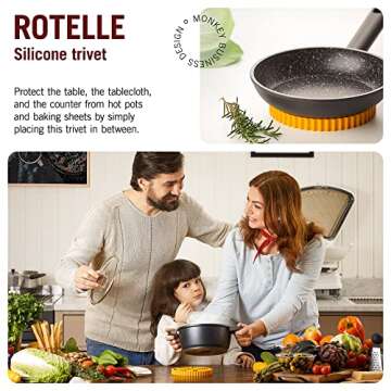 Fun Rotelle-Shaped Silicone Trivet/Hot Pads for Kitchen from a Series of Pasta-Inspired Kitchen Gadg...