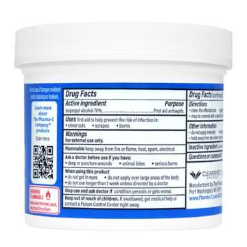 Pharma-C Company 70% Isopropyl Alcohol Pads - Antiseptic Wipes in Large Size