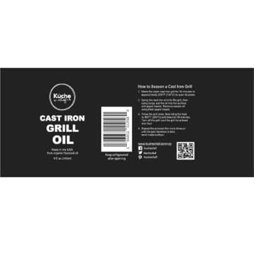 Organic BBQ Grill Oil for Cast Iron Cookware Made in USA