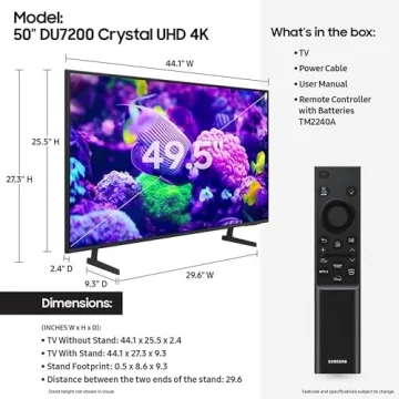 SAMSUNG 50-Inch Crystal UHD Smart TV, 2024 Model