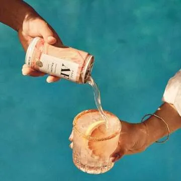 Non-Alcoholic Paloma, Ready to Drink Mocktail with Afterglow, Low Calories, Refreshing Lime & Pink G...