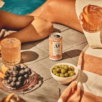 Non-Alcoholic Paloma, Ready to Drink Mocktail with Afterglow, Low Calories, Refreshing Lime & Pink Grapefruit, 8.4 fl oz Cans (12 pack)