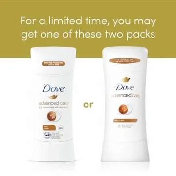 Dove Advanced Care Antiperspirant Deodorant Stick Shea Butter 4 ct with Pro ceramide technology for helping skin barrier repair after shaving 72 hour odor control sweat protection stick 2.6 oz