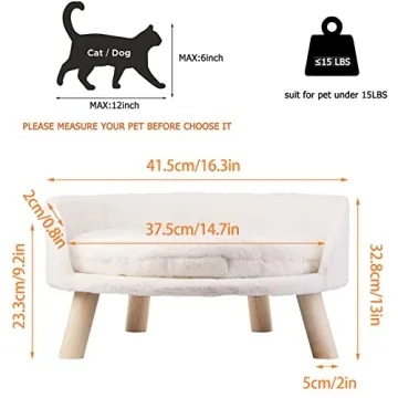 BingoPaw Elevated Pet Bed Nordic Stool Cozy Pad Waterproof