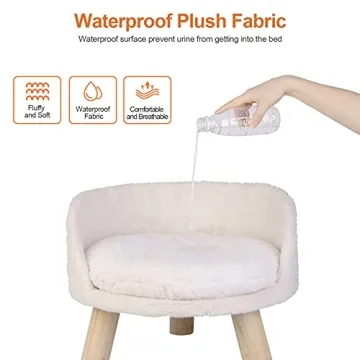 BingoPaw Elevated Pet Bed Nordic Stool Cozy Pad Waterproof