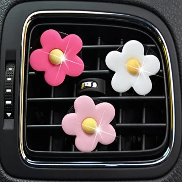 3 Pcs Flower Air Vent Clips, Cute Daisy Car Air Fresheners for Women