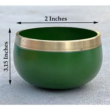 DharmaObjects Tibetan Heart Chakra Premium Palm Size Singing Bowl Gift Box Set